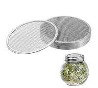 10 Pack Sprouting Lids for Wide Mouth Mason Jar, 82mm Wide Mouth Mason Jar Strainer Lids, Stainless Steel Durable Sprouting Lid for Beans, Alfalfa, Broccoli