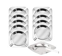 10-pack Stainless Ashtrays,Ash Trays for Smokers,Ashtray for Patio,Disposable Ashtrays for Party,Cigar Ashtray for Men(Square,Silver,4.5"x4.5"x0.6")