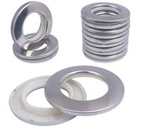 10 Pack Stainless Steel Eyelets Curtain Grommets, 2 In 1 Metal Curtain Ring Eyelet Metal Grommet ABS Plastic Curtains Eyelets spacers,1.65"42mm Inner Diameter for Window Drapery Tape (10-Pack)