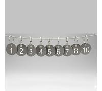 10-Pack Stainless Steel Key Tags with Rings | 25mm Numbered ID Tags (1-10) | Durable, Corrosion-Resistant Key Chains for Organizing Keys, Bags, and Equipment