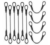 10 Pack Stainless Steel PVC Coated Safety Wire Rope, 5.9" Security Cable with Loops 3mm Diameter Braided Lanyard Cable Strap for Chain Lock