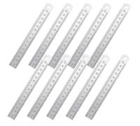 10 Pack Stainless Steel Ruler 15cm, Metal Ruler Set for School, Office, Drawing, Engineering, Architects, Durable Steel Rule with Clear Scale, Hanging Hole for Easy Storage