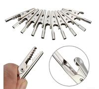 10-Pack Stainless Steel Screw Probe Leads with Clips for Battery Terminals, Power Testing, and Stereo Applications