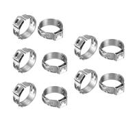 10-Pack Stainless Steel Single-Ear Clamp Rings for PEX Pipe Fittings, 7-14 mm ID, Resistant Hose Clamps with 360° Stepless Sealing & Coch(9MM)