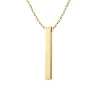 10-Pack Stainless Steel Vertical Bar Necklace, Blank Engravable, Adjustable, 40mm, Silver/Black/Gold/Rose Gold, 40 X 5X 5mm Pendant; Chain: 40+ 5cmExtender, Stainless Steel, Crystal