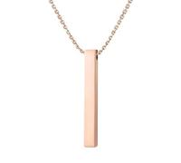 10-Pack Stainless Steel Vertical Bar Necklace, Blank Engravable, Adjustable, 40mm, Silver/Black/Gold/Rose Gold, 40 X 5X 5mm Pendant; Chain: 40+ 5cmExtender, Stainless Steel, Crystal