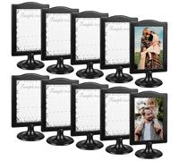 10 Pack Standing Photo Frames - Black Photo Frame Set Vertical Sign Holders 4×6" Double Sided Tabletop Display, Holds 2 Pictures Each, Perfect for Pictures,School,Wedding Party Table Numbers Holder