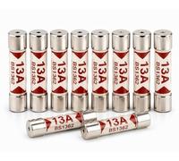 10 Pack Static Arc 13A Ceramic Fuses BS1362 13 Amp 240V/250V Plug Top Fuse, 6.3x25mm for UK Mains Electrical Appliances, Household Fuse for Plugs (10)