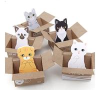 10 Pack Sticky Notes Small Sticky Notes Cute Cat Sticky Notes Personalized Index Stickers for Students Office Sticky Notes Transparent Funny Clean Removable