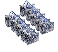10 PACK Storage Bags Blue Flower Design 75x60x25cm Heavy Duty X-Large With Zip Waterproof Durable Reusable Foldable Laundry Clothing Wardrobe Storage Moving House Shopping Toy Extra Large Jumbo