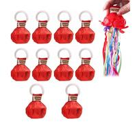 10 Pack Streamer Poppers,No Mess Confetti Poppers,Graduation Party Poppers,Easy to Clean Handheld Streamer Magic Paper Cracker,Ideal for Celebrations,Events,Engagement,Wedding Decoration (Red)