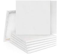10-Pack Stretched Canvas Set - 20x20cm 100% Cotton Primed White Painting Canvases for Acrylic, Oil & Watercolor - Ready-to-Use Artist Canvas Boards for Beginners & Professionals