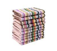 10-Pack Stripe Kitchen Dish Towels - 100% Cotton, Absorbent Multi-Purpose Tea Towels For Cooking, Drying & Cleaning