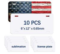 10 Pack Sublimation License Plate Blanks 6"X12" x 0.65mm,Metal Aluminum Automotive Front License Plate Tag