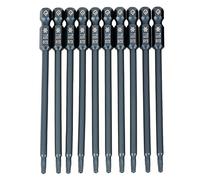 10 Pack T10 Security Star Bits 100mm S2 Steel | S2 alloy steel bits with magnetic head for secure grip and high torque applications in workshop tasks