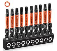 10-Pack T25 Torx Bits for Impact Driver, T-25 Torx/Star Bit Set 2'' Long, Magnetic Torque Head, Premium S2 Alloy Steel, 1/4'' Hex-Shank for Professional & DIY Use