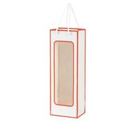 10-Pack Tall Window Bags for Bottles and Flowers Premium Clear PVC Display, Elegant Single Stem Flower Bouquet(White Orange)
