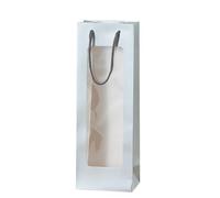 10-Pack Tall Window Bags for Bottles and Flowers Premium Clear PVC Display, Elegant Single Stem Flower Bouquet(Silver)