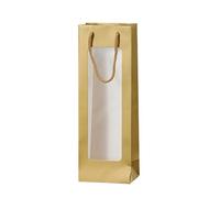 10-Pack Tall Window Bags for Bottles and Flowers Premium Clear PVC Display, Elegant Single Stem Flower Bouquet(Gold)