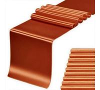 10 Pack Terracotta Table Runners for Tables, Satin Table Runners 12 x 108 Inches Long for Wedding Banquet Birthday Events Decorations (Terracotta , 10 Pieces)