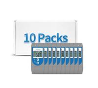 10-Pack ThermElc TE-02 Grey USB Temperature Data Logger, Auto PDF/CSV, Traceable Calibration Certificate, 21 CFR Part 11 Compliant, Reusable Cold Chain & Warehouse temperature mapping kit