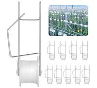 10 Pack Tomato Roller Hooks with 49.2FT String,Tomato Roller Hooks for Greenhouse,Plant,Flower Vine Crop Trellis Kit