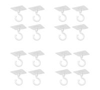 10 Pack Traceless Wall Adhesive Hook, White Rotate 360, Ceiling Adhesive Hook, Waterproof, Bathroom Kitchen Heavy Duty
