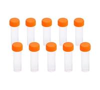 10-Pack Transparent 5ml Plastic Test Tubes with Silicone Sealed Tops for Scientific Research, Lab Experiments, and Liquid Analysis