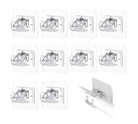 10 Pack Transparent Curtain Rod Holder, No Punch Self-Adhesive Curtain Rod Holder, Curtain Rod Hook, Curtain Rod Clip Holder, Suitable For Fixing Curtain Rod