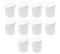 10 Pack Transparent Plastic Measuring Cups with Lids, 30ml 50ml 100ml Graduated Beakers for Kitchen Lab Liquid Sample(100ml)