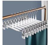 10 Pack Trouser Hanger, 30cm Pants Hangers Space Saving Skirt Hangers with Adjustable Clips,Clothes Coat Garment Jeans Hangers