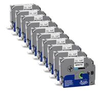10-Pack TZ-231 Compatible for Brother Tze-231 Label Maker Tape TZe 12mm 0.47 Laminated White TZ Black on White Refills Work with Brother P-Touch PT-D210 D220 D200 H110 1000 1280 D400, 1/2" x 26.2'