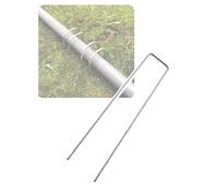 10-Pack U-Shaped Ground Stakes for Landscape Fabric, Erosion Control Mats, Artificial Turf, and Cement Blanket Securing(0.4x4x20cm/0.16x1.6x7.9")