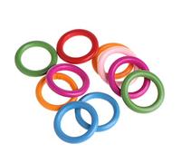 10-Pack Unfinished Wooden Rings Natural Wood Circles With Colorful Paint For Bird Parrot Toy 0.8" 1.3" 1.6" Bands
