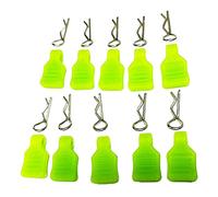 10 Pack Universal RC Body Clips Pins for 1:24 1:18,Green 20x5MM | Metal and plastic,anodized surface,anti-skid,easy lock,secure body mounting,replacement clips,lightweight