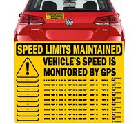 10-Pack “Vehicle Speed is Monitored by GPS | Speed Limits are Maintained” Safety Stickers, 10"x3.5" Reflective Warning Decal Signs for Car, Truck, Van, Fleet, Commercial Vehicles, Durable Weatherproof
