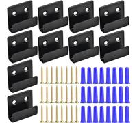 10 Pack Wall Mounted Mirror Clips Stainless Steel U Brackets with Screws Mirror Hanging Kit Heavy Duty Picture Hooks Tile Hanger for Large Mirrors, Picture Frame Ceramic Wall Display, Large
