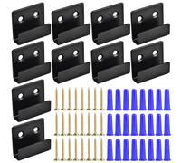 10 Pack Wall Mounted Mirror Clips Stainless Steel U Brackets with Screws Mirror Hanging Kit Heavy Duty Picture Hooks Tile Hanger for Large Mirrors, Picture Frame Ceramic Wall Display