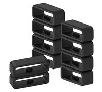10 Pack Watch Band Holder Compatible with Garmin Instinct/Instinct 2/Vivoactive 4/Fenix 7/Fenix 6/Fenix 5 Band Keeper, 22mm Silicone Replacement Watch Band Clasp Clip Keeper Ring Loop Fastener (Black)