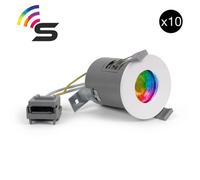 10 Pack - White Gu10 Fire Rated Smart Led Downlight - Ip65 - Se Home