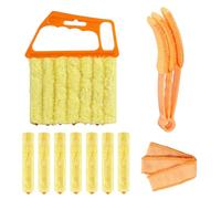 10-Pack Window Blind Cleaner Set: Includes 1× 7-Finger Detail Brush, 1× Shutter Cleaning Brush, and Replacement Heads. Efficient for Blinds, Vents, Keyboards, and More.