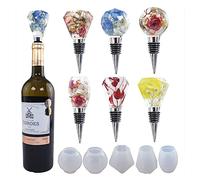 10 Pack Wine Stopper Mold Wine Stopper Resin Mold Accessories of Wine Stopper Mold Handmade Wine Stopper Resin Casting Mold Soap Making Molds Silicone Mold for Candle 5 pcs Mold + 5 pcs Accessories