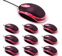 10 Pack Wired Mini Optical Mouse Computer Mouse Ergonomic Mouse with USB Mouse for Laptop PC Desktop mice Compatible with Windows Linux Mac fit for Office Business Home,Kids(Black)