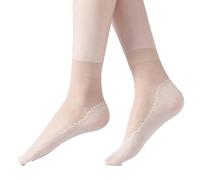 10 Pack Women's Nylon Socks Ankle High Pantyhose Small Socks for Women (Khaki, One Size)