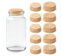 10 Pack Wooden Tapered Cork Plugs, 2 Sizes Diameter Large Cork Stoppers Corks Lids Natural Soft Wood Replacement Corks Brown Cork-Secure Seal for Wines, Old Bottles Jars Arts DIY Crafts Beer Ornaments