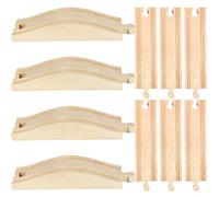 10 Pack Wooden Train Train Track Expansion Packs Hardwood Ramp Track Pieces Accessories Rollings Hills Ascending Wood Train Track Compatible with All Major Wooden Railways