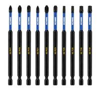 10 Pack x 100mm Long Mixed PH PZ Torx Impact Screwdriver Driver Bits Set