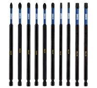 10 Pack x 150mm Long Mixed PH PZ Torx Impact Screwdriver Driver Bits Set | PH1 PH2 PH3 PZ1 PZ2 PZ3 T20 T25 T30 T40 Heavy Duty Magnetic Screwdriver Bit Set.