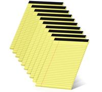 10 Pack Yellow Legal Pads 5x8 Small Note Pads, Writing Pads for Work, College Ruled Perforated Memo Pad, Desk Notepad with Study Backboard, 30 Sheets Per Pad, 5x8 Legal Pad for Office/School/Home