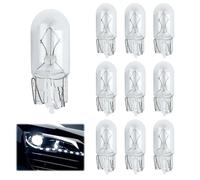 10 Packs 501 W5W T10 Car Bulbs, Side Car Light Bulbs, W5W Bulb for Enhanced Interior & Exterior Lighting, 12V 5W Car Light Bulbs, Fit for Sidelights License Plate Reverse Parking Dashboard Lamps